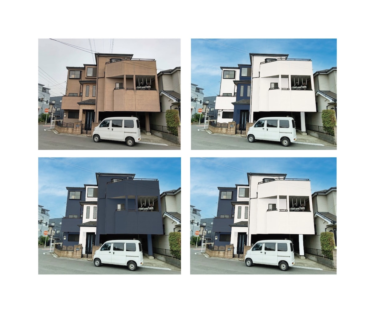 外壁塗装のカラーシュミレーションを作成します 実際に塗装したような外壁と馴染みのいい画像を作成します イメージ1