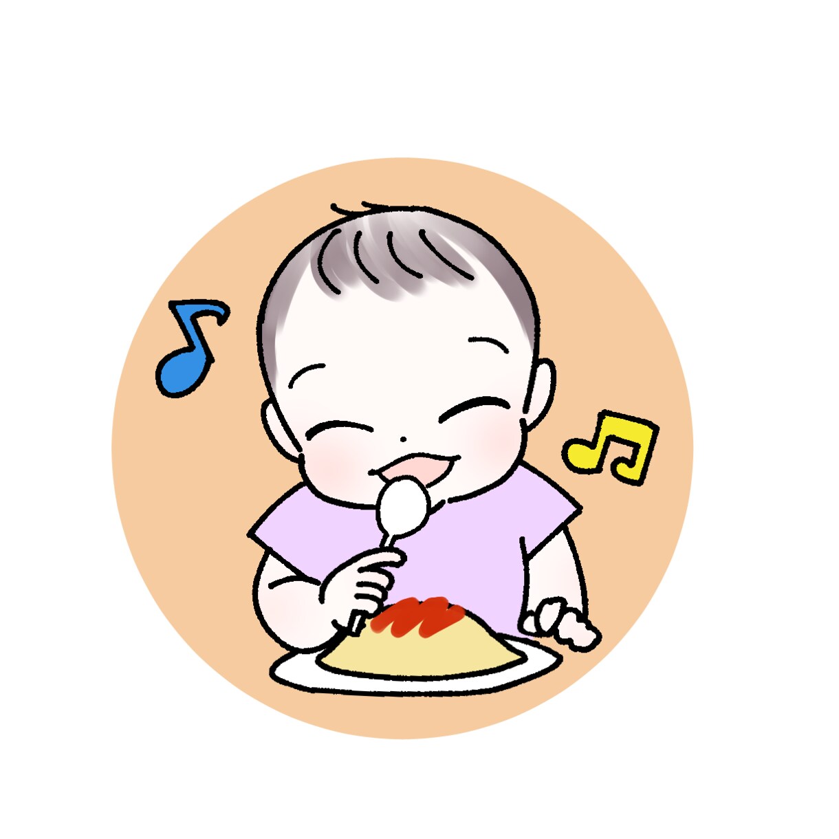 最安！赤ちゃんアイコン描きます ゆるくポップに！お子さんの可愛い姿絵にします♪ イメージ4