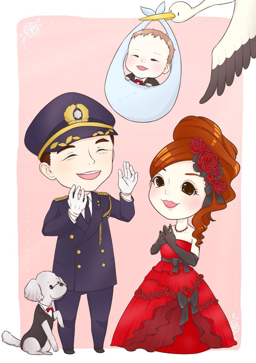 ウェルカムボードのイラストお描きします 結婚式のウェルカムボードや、夫婦の記念日などに イメージ1