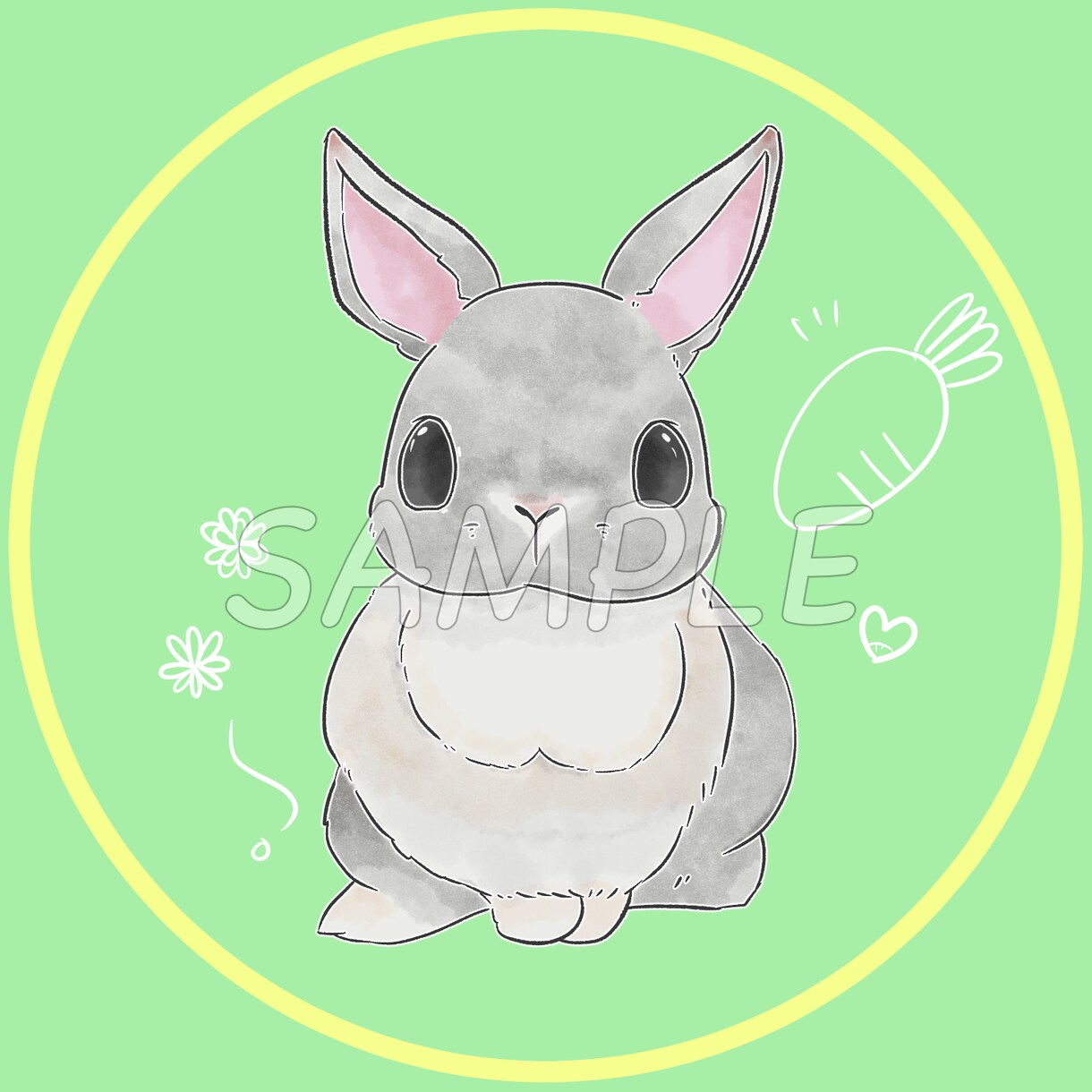 優しい色合いの癒されるペットアイコン描きます ふんわりとした水彩チックな塗りで可愛らしいイラストです イメージ6