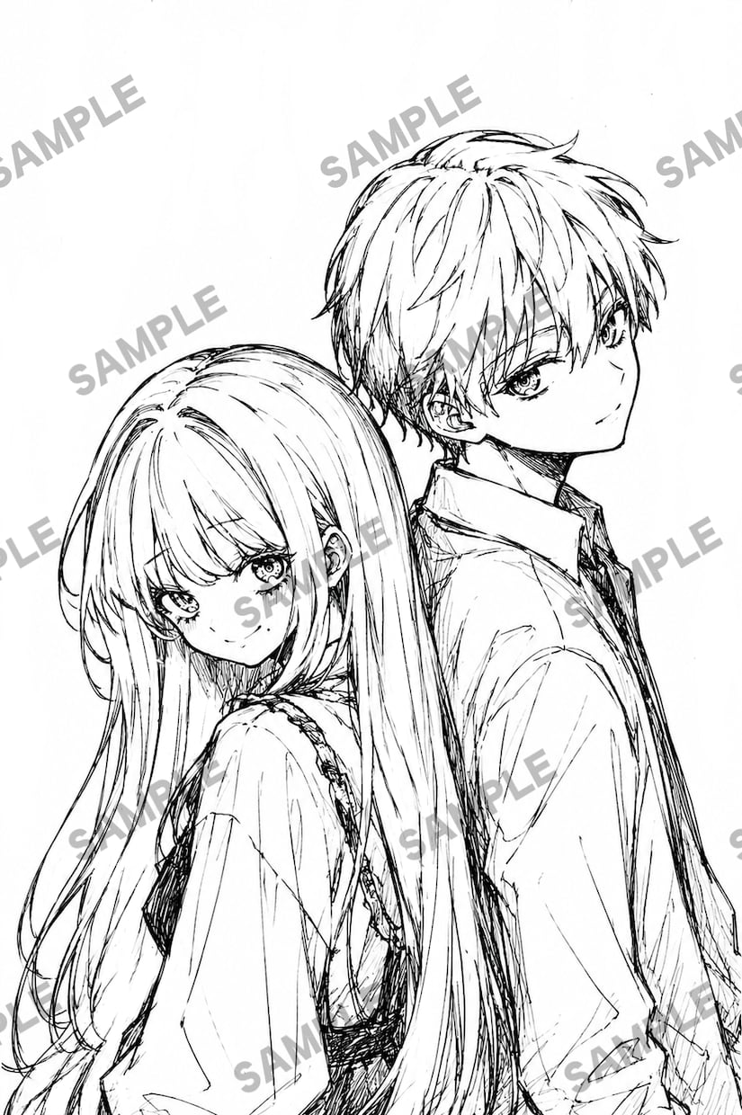 商用込み◎モノクロ1枚絵イラスト描きます ダークで繊細な印象に残ることを意識した1枚絵を制作します♪ イメージ4