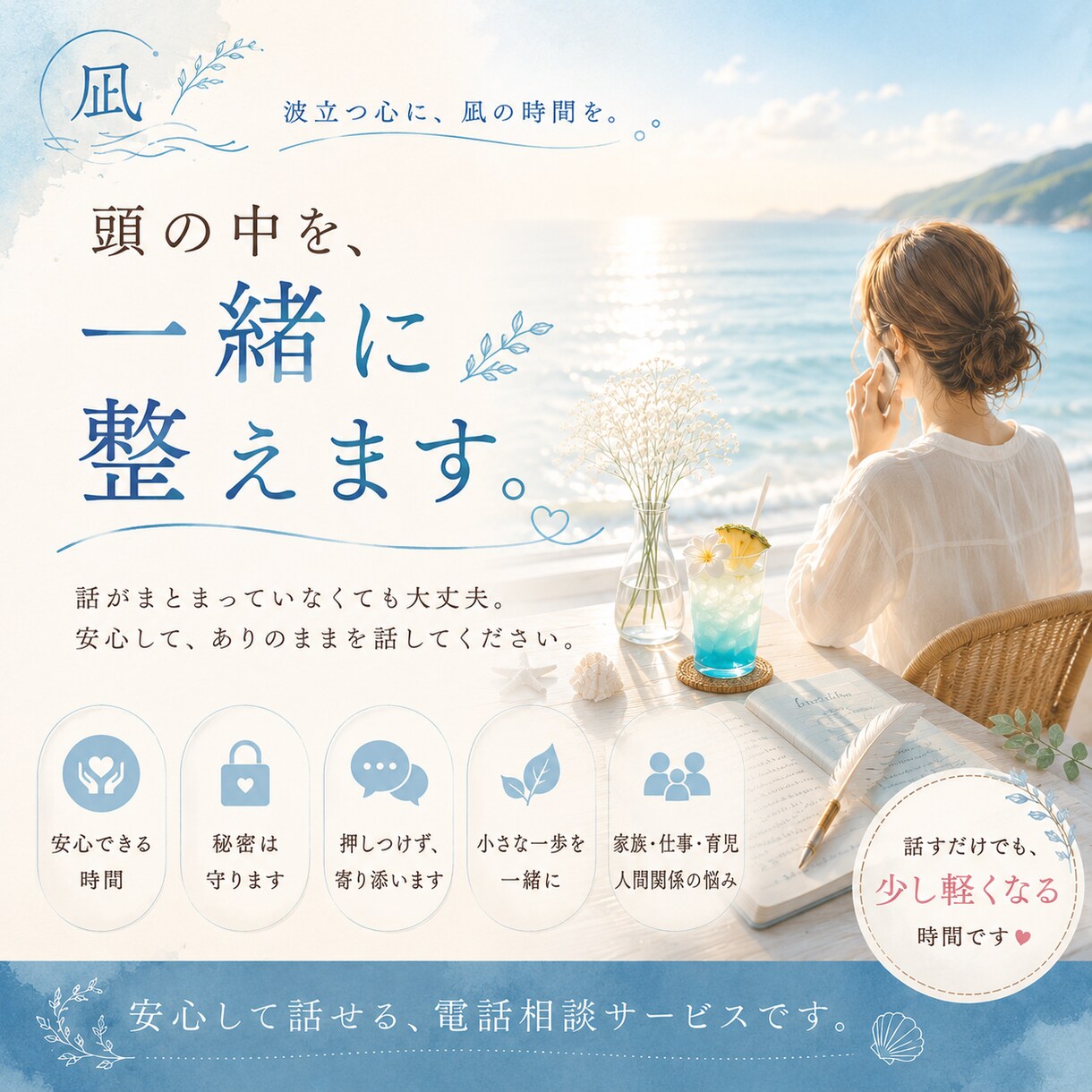頭の中を、一緒に整えます 話がまとまっていなくても大丈夫。 イメージ1