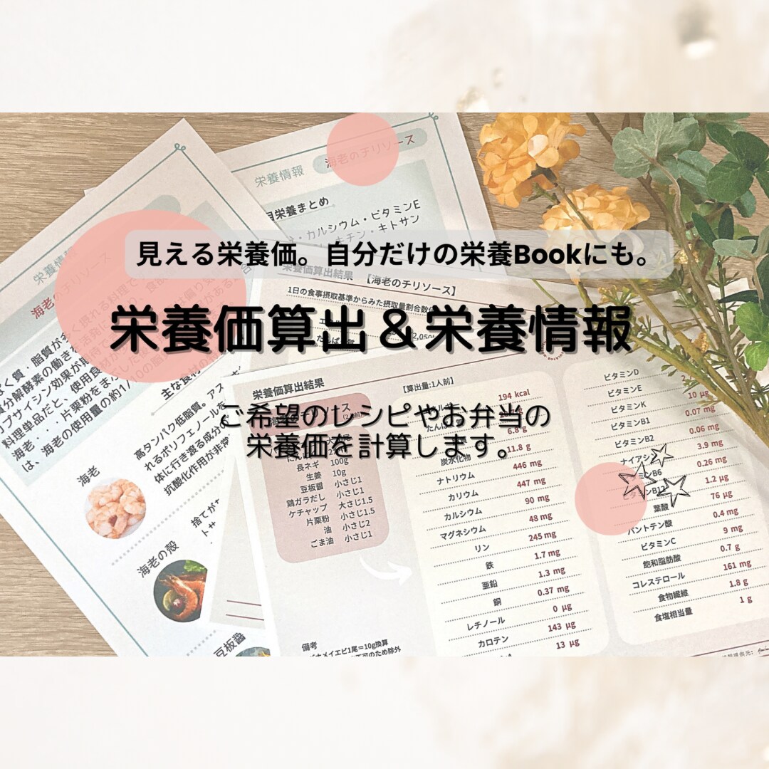 写真を送るだけ！毎日の食事栄養を算出します “自分だけの食事栄養レポート”をお届け【栄養算出のみプラン】 イメージ1
