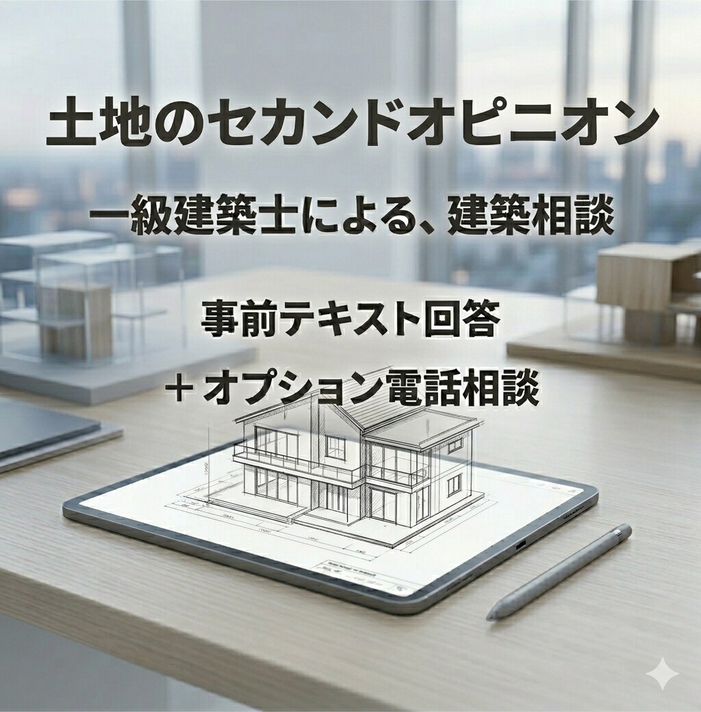 一級建築士が住宅用土地のリスクと可能性を診断します その土地、本当に買って大丈夫ですか？住宅設計のプロが診断 イメージ1