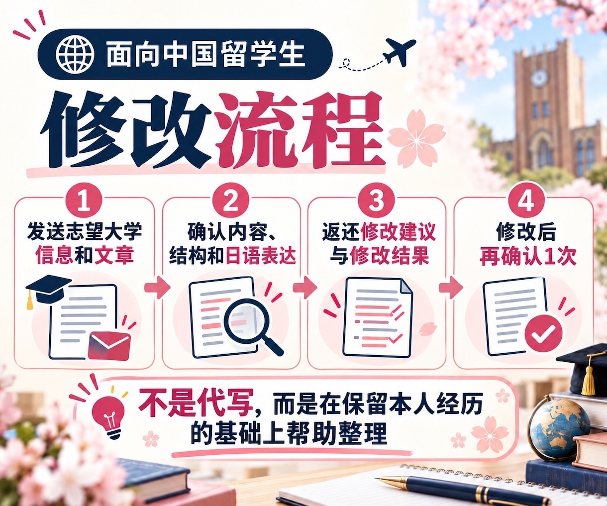外国人留学生の大学志望理由書を丁寧に添削します 面接でも自分の言葉で説明できる文章へ イメージ4