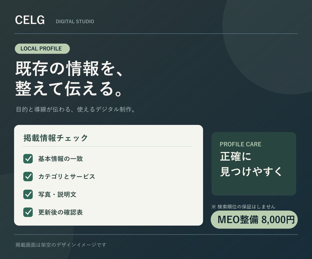 既存のGoogleマップ情報を整えます 登録済みプロフィールの基本情報を点検し改善 イメージ1