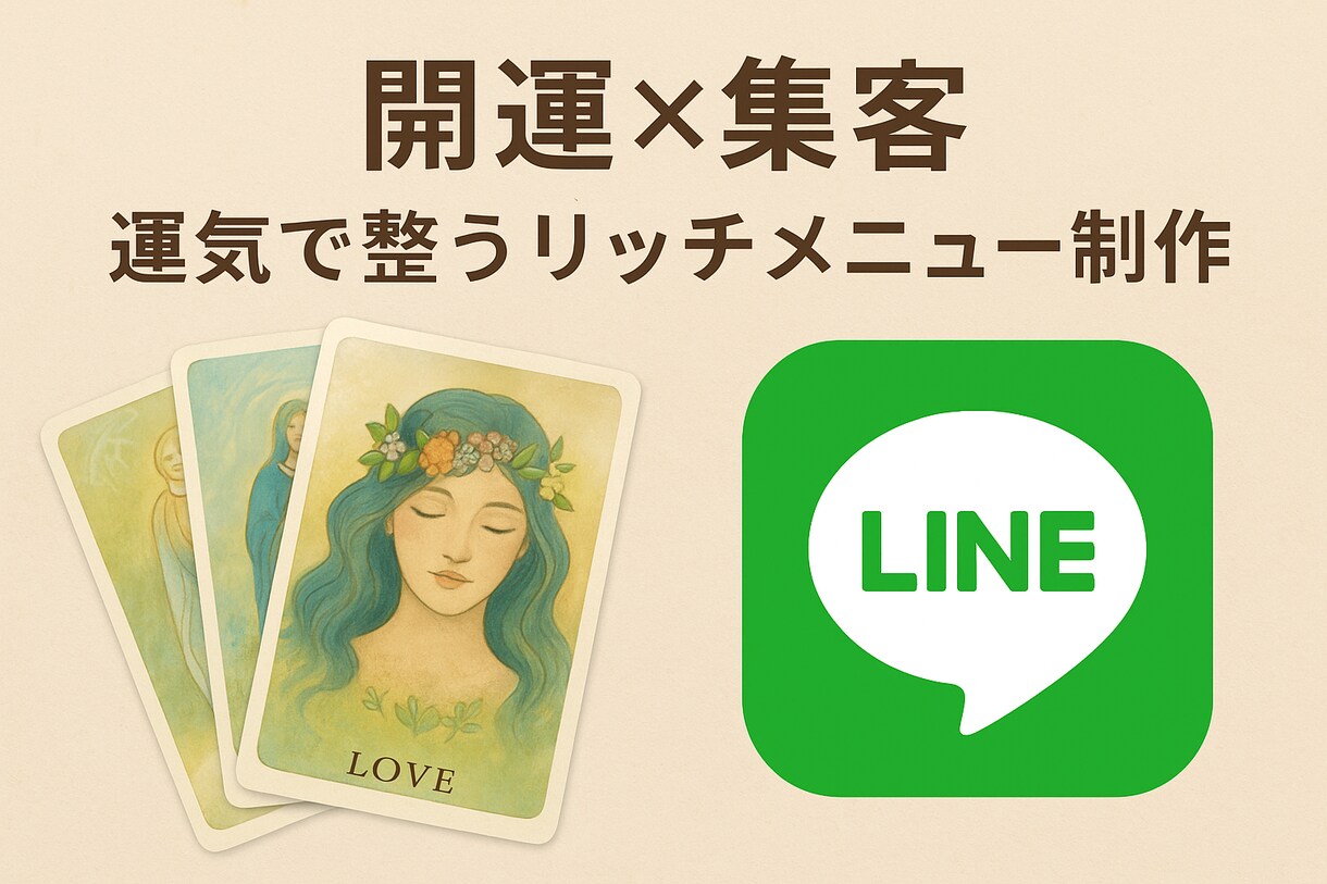 オラクルカード×LINE　リッチメニュー作ります 運気に沿った導線で、あなたのサービスが自然と選ばれる形へ。 イメージ1