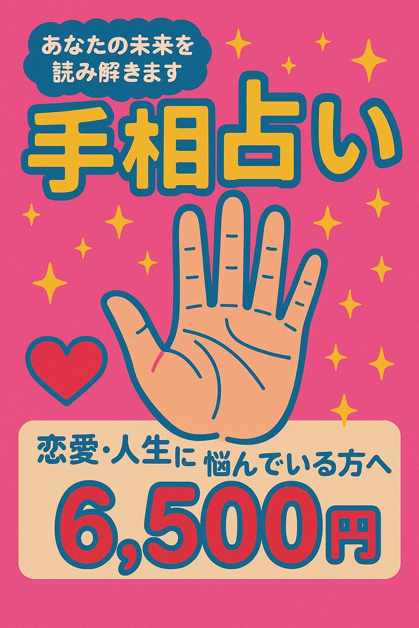恋愛・人生…、手相から貴方の最適解を導きます 相談も大歓迎‼︎貴方の挑戦や安心をサポートします！ イメージ1