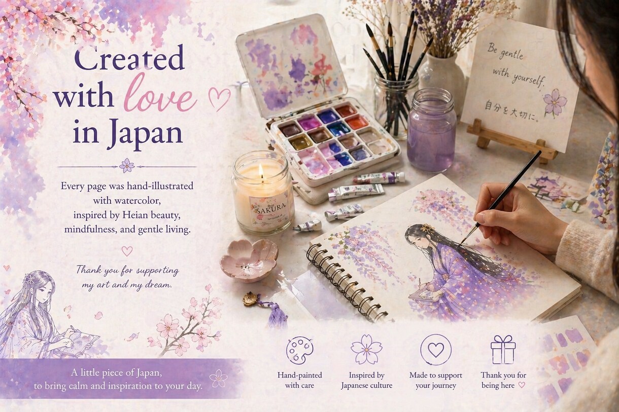 平安姫デジタル手帳GoodNotes対応手帳ます 和風かわいい「平安姫のデジタル手帳」をお届けします♡ イメージ8