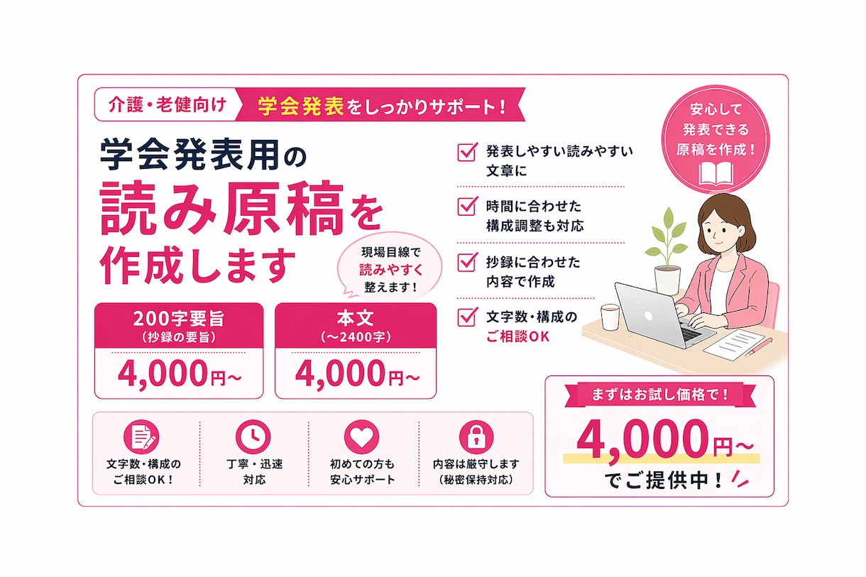 学会発表用の読み原稿を作成します 現場目線で読みやすく整えます！！ イメージ1