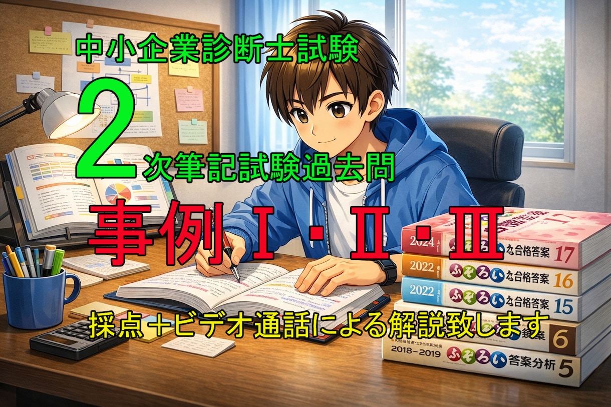 中小企業診断士２次試験　事例Ⅰ・Ⅱ・Ⅲ採点致します 中小企業診断士２次試験　事例Ⅰ・Ⅱ・Ⅲの過去問採点致します イメージ1