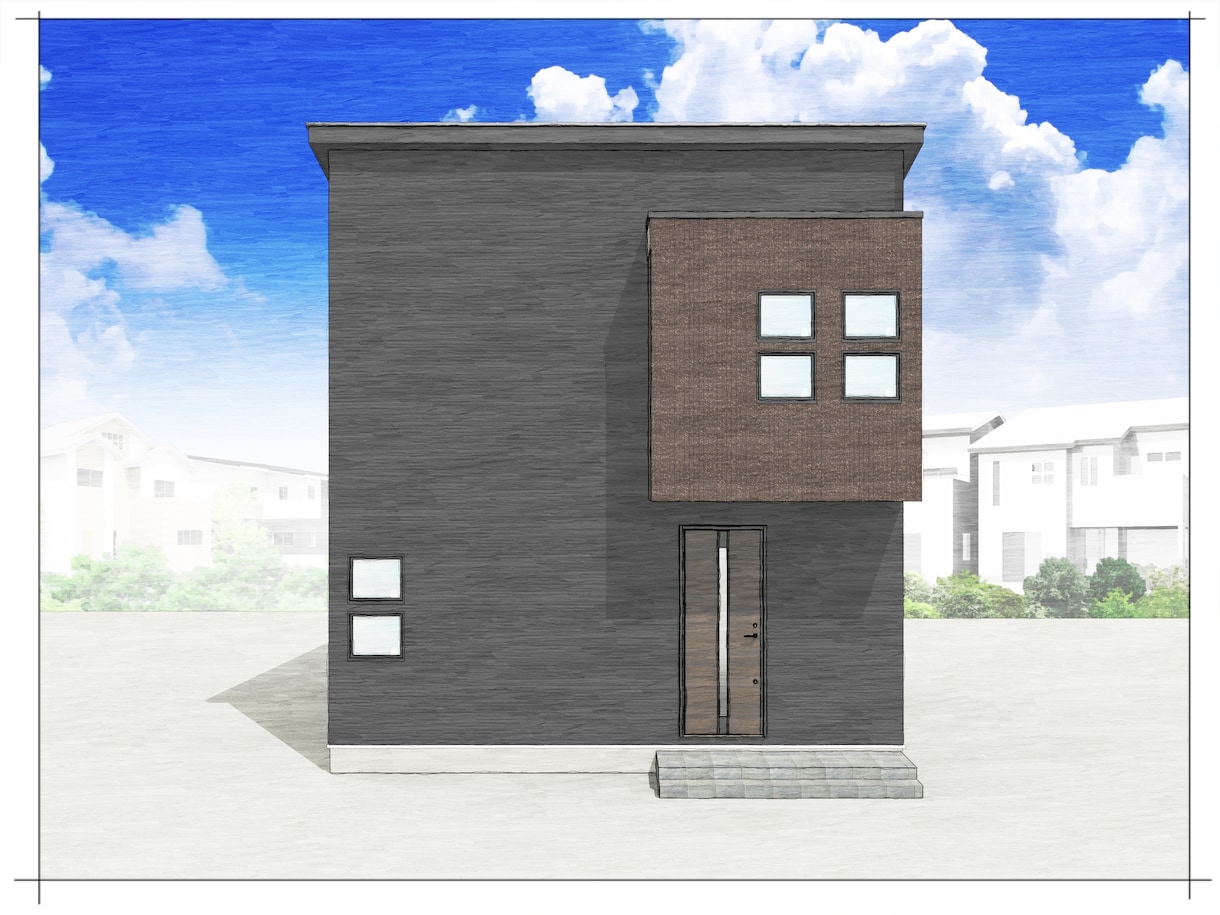 手書き風にオシャレな住宅イメージパース作ります 広告用にも！手書きタッチも可能です！ イメージ1