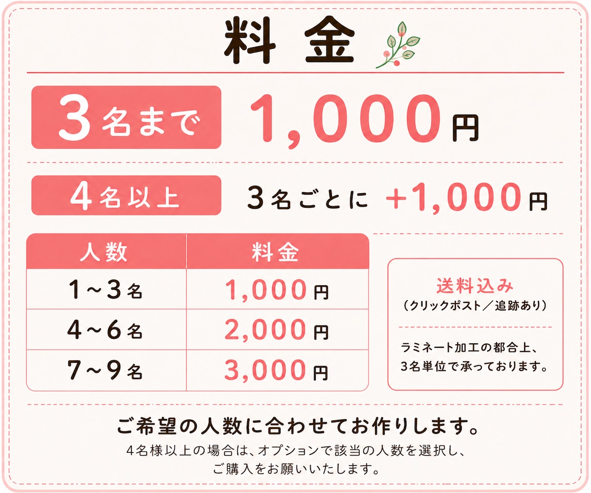 習字・書道のお名前用お手本（3名〜） お作りします 書道レクのお名前書きでお困りの方に。その方専用お手本! イメージ5