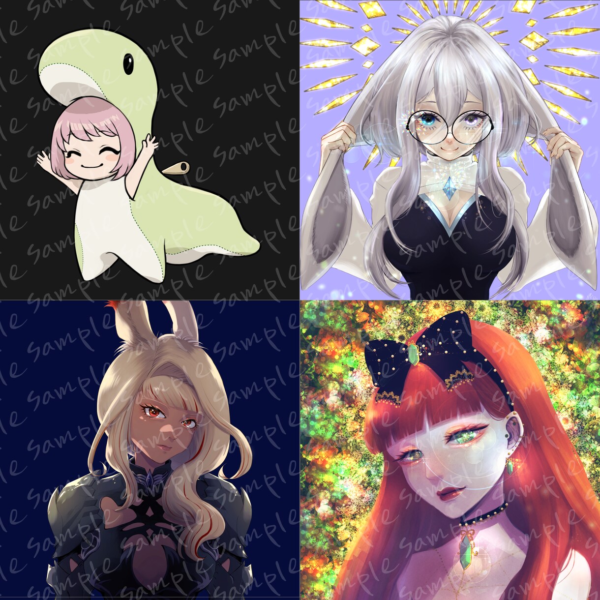 SNS用アイコンお描きします 目力強め女子やミニキャラお任せください！ イメージ3