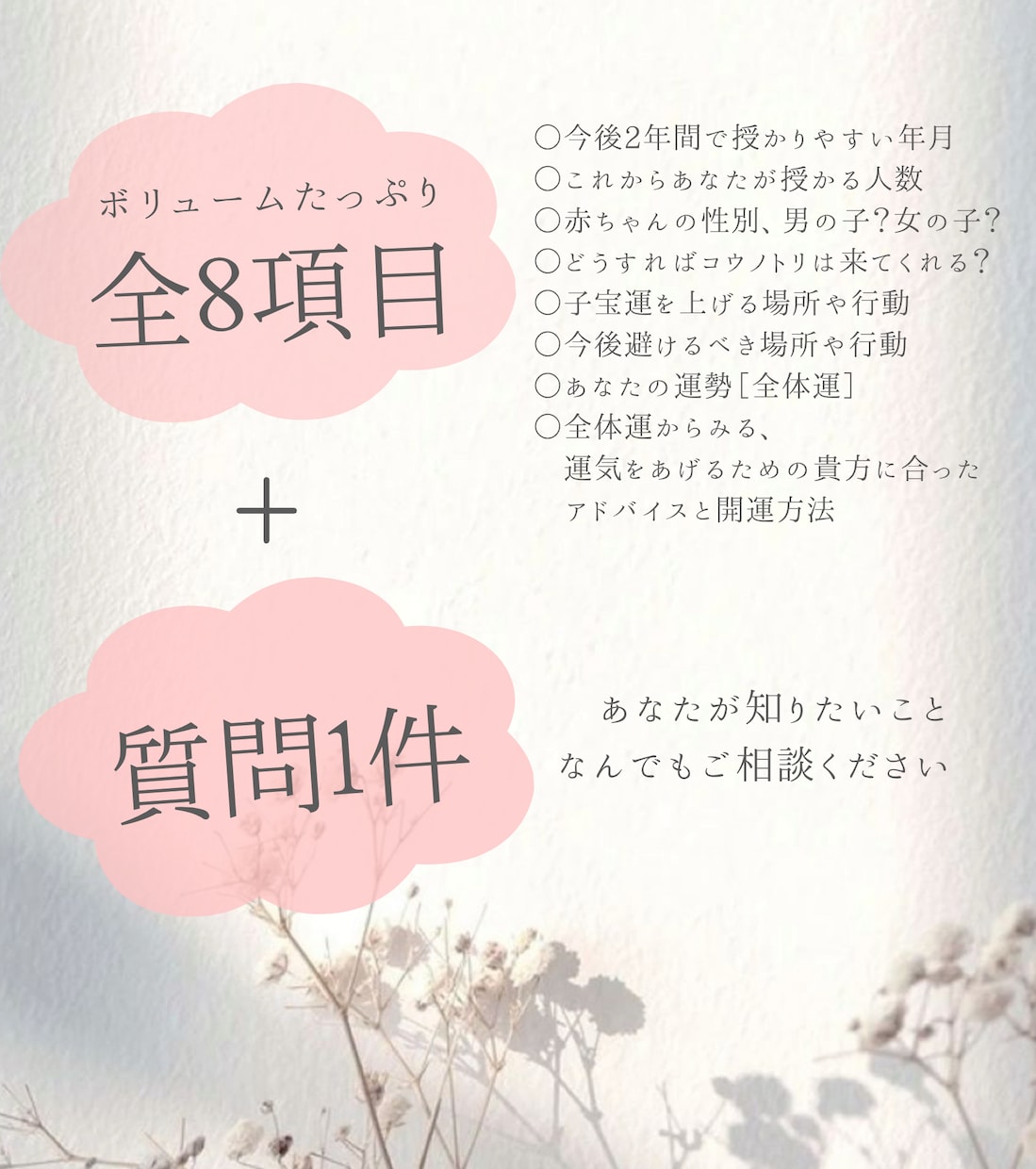 あなたの子宝について占います ＼全8項目のボリューム鑑定+ご質問1つ／心に寄り添う子宝占い イメージ2