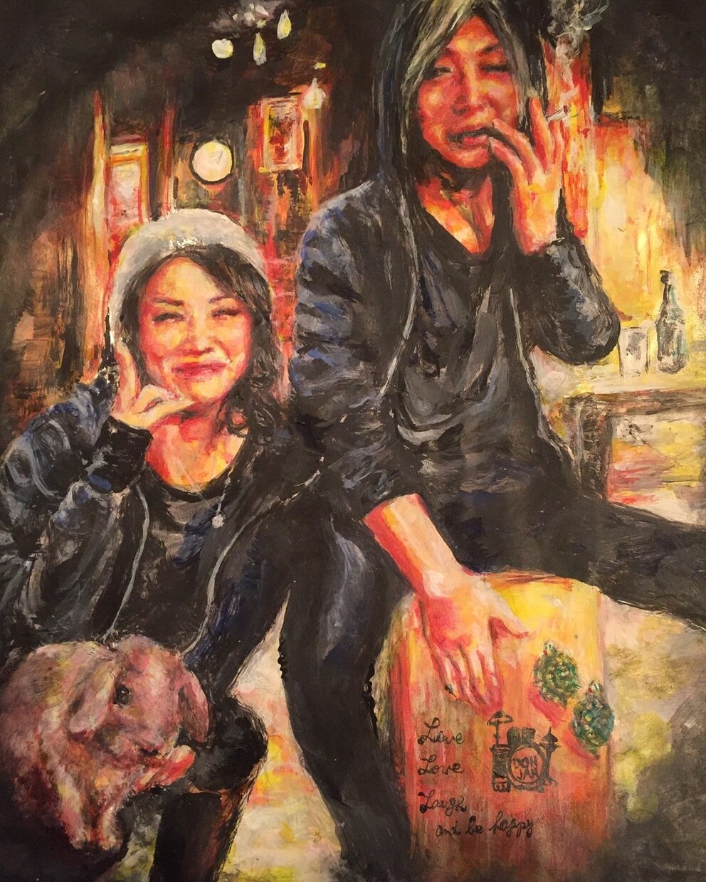思い出の背景と組み合わせて手描きします アクリル絵の具や色鉛筆であなただけの絵を描きます イメージ3