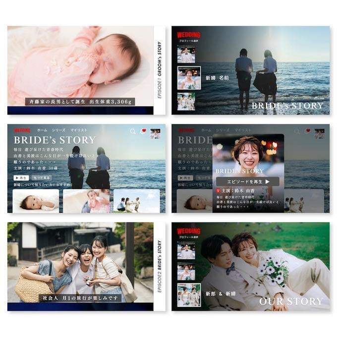ネトフリ風 結婚式ムービーテンプレを提供します 【Canva】で自作可能なプロフィールムービー！ イメージ3