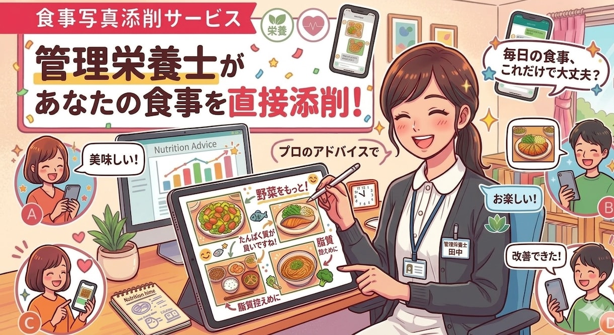 あなたの食事、添削します 食事の写真を見て、改善点をお伝えます♪ イメージ1
