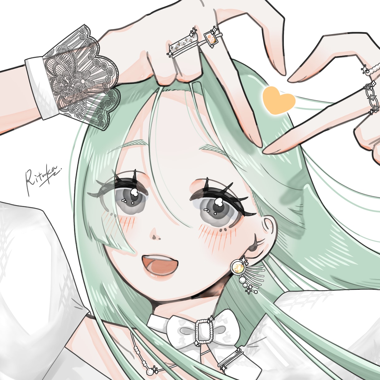 正方形の女性イラストを制作します 風を感じられるような温度感・透明感を大切に制作します イメージ4