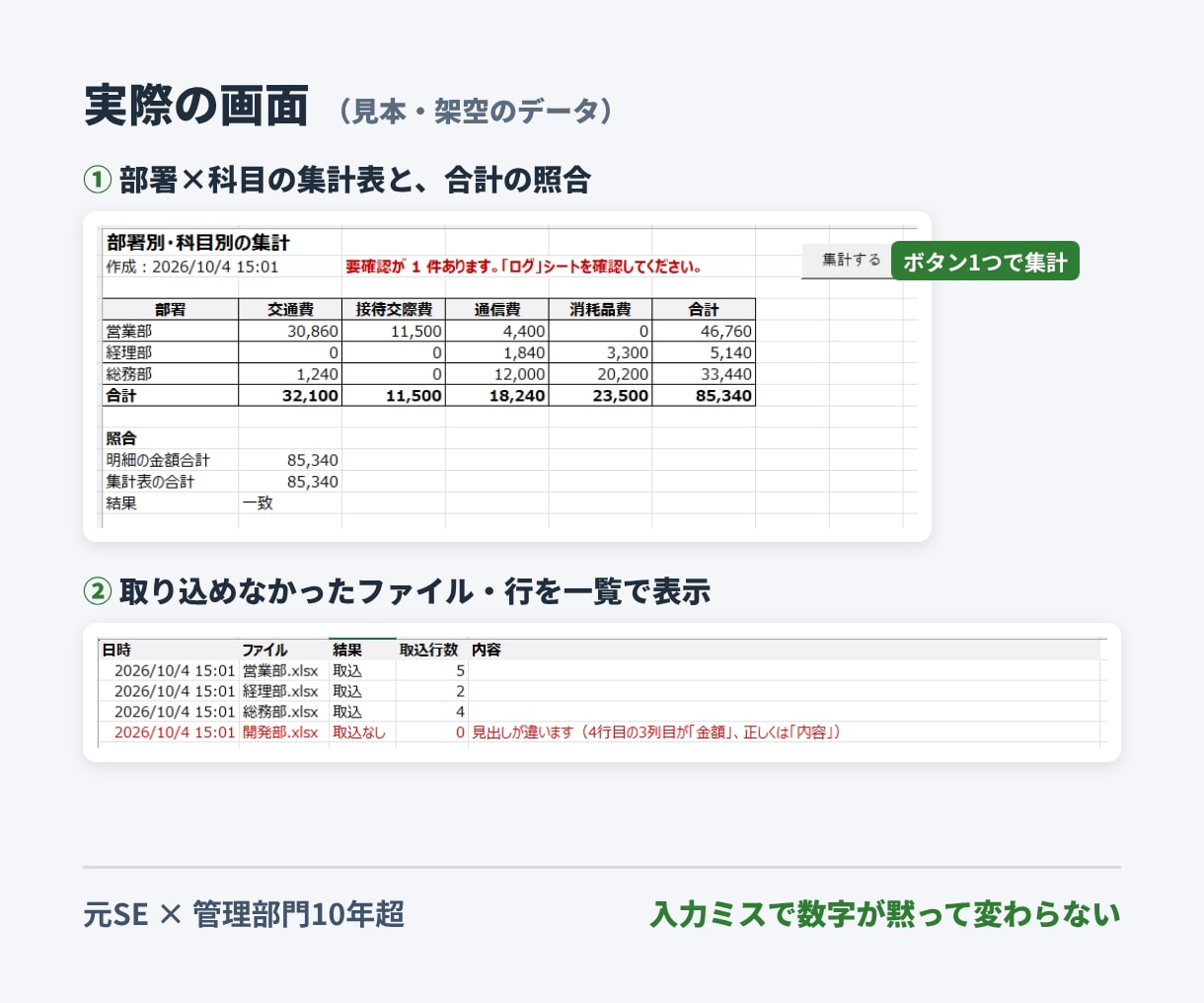 毎月の集計・転記作業を自動化します スプレッドシート・Excelの手作業のコピペをなくします イメージ2