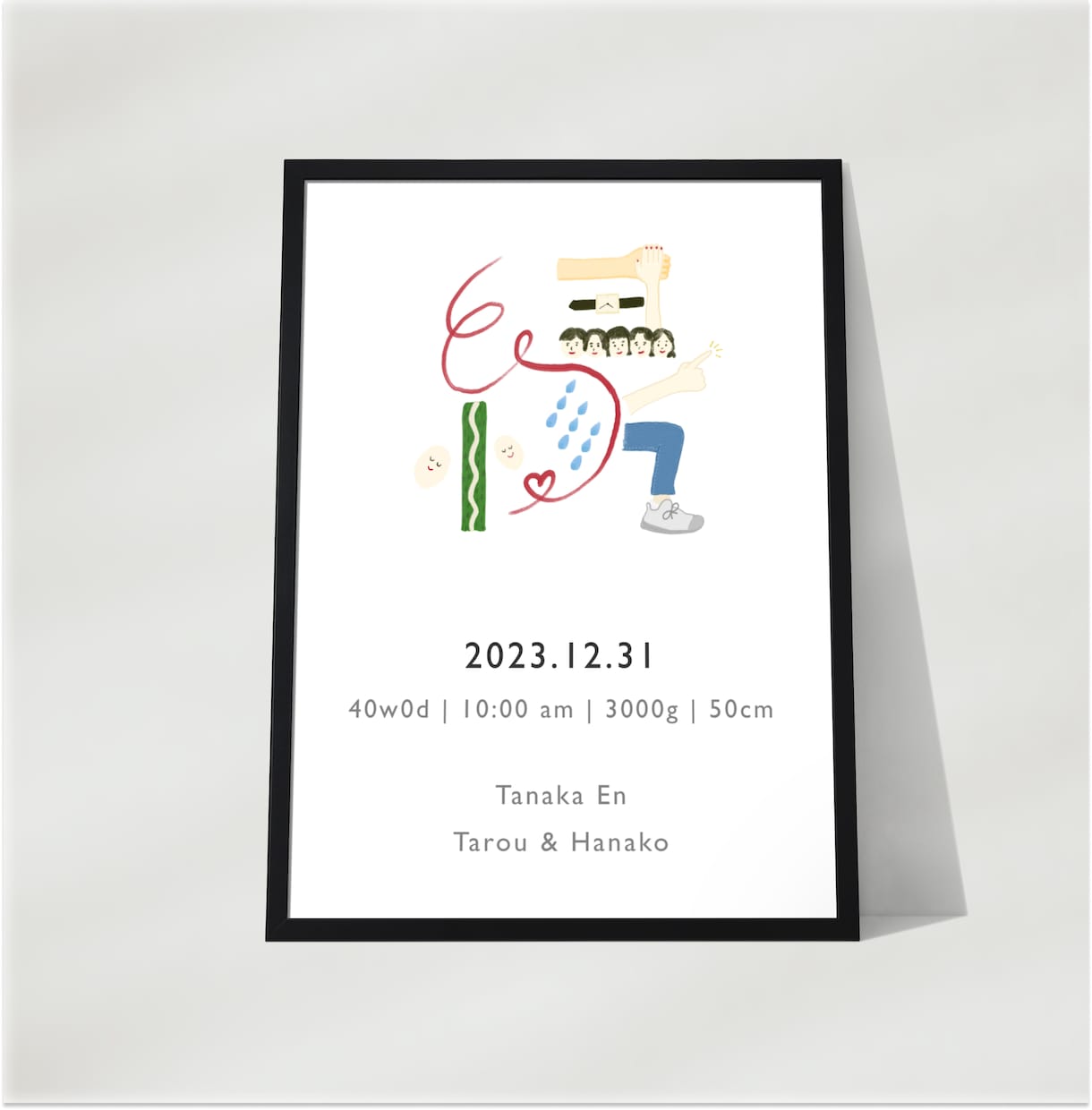 オリジナルイラストで命名書を作ります 出産までのストーリー・想いを形にしませんか？ イメージ3