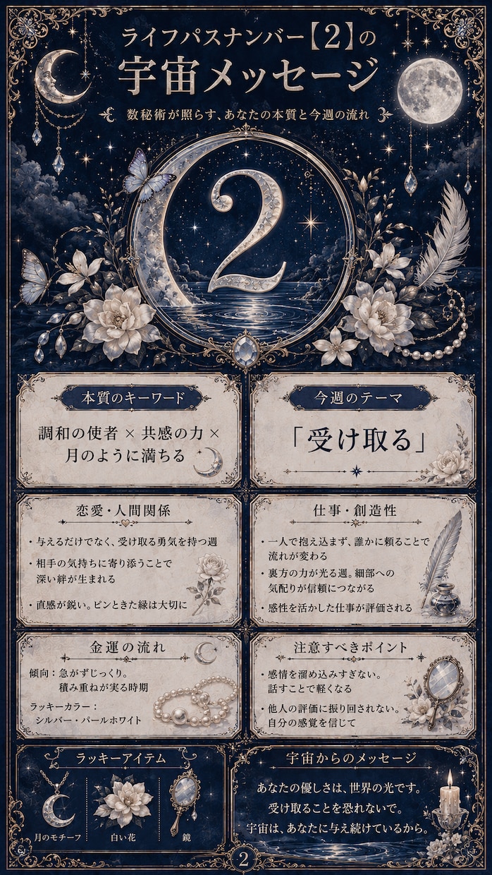 数秘術×宇宙であなただけの本質を鑑定します 自分を知ることが、引き寄せの第一歩。 イメージ4