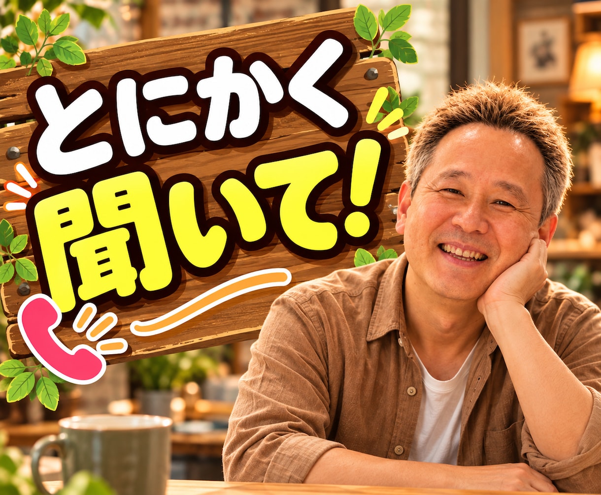 ２４時間対応：アナタの「聞いてほしい！」叶えます これまでの豊かな経験から、アナタの心を軽くするお手伝い イメージ1