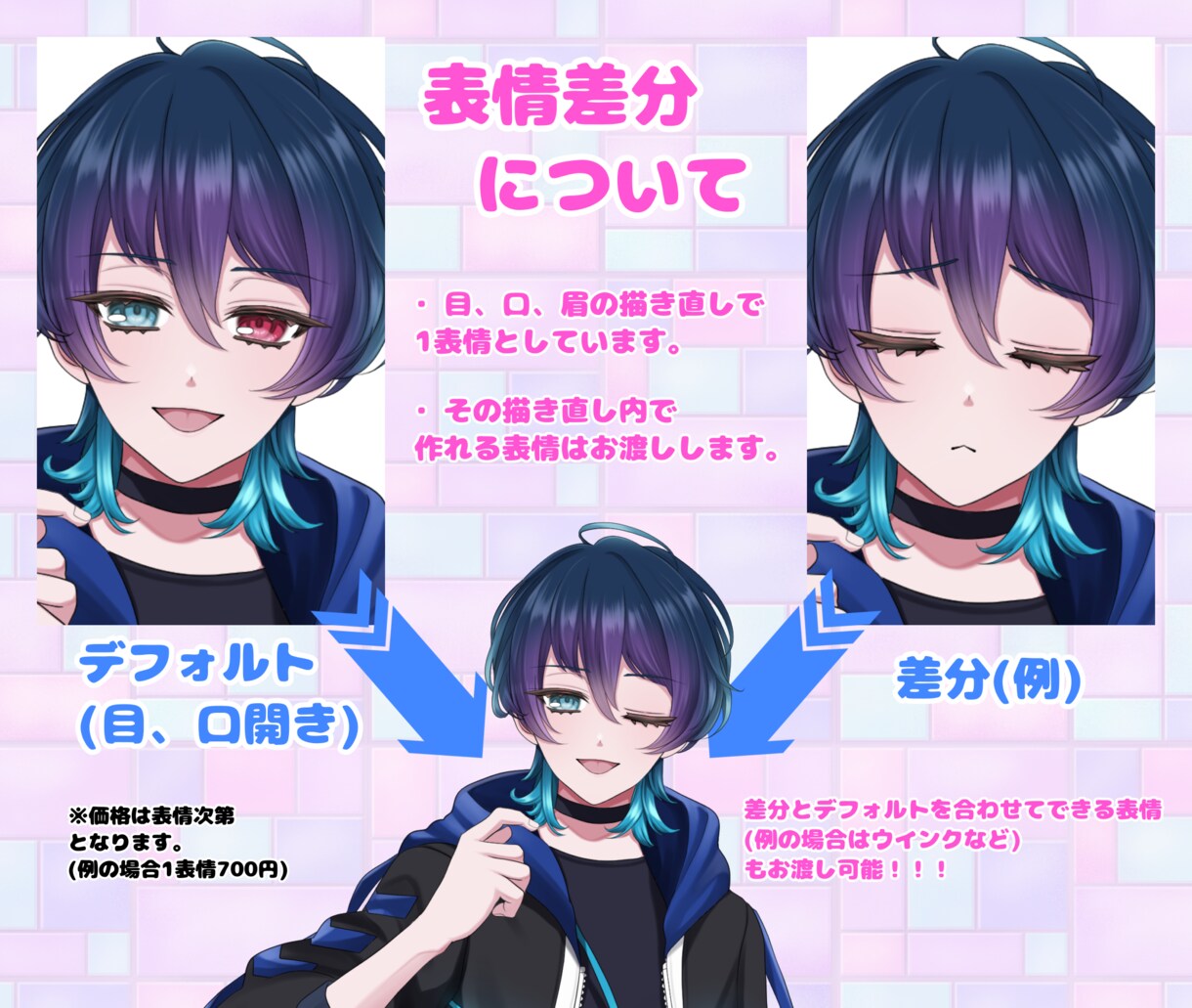 美しい動作のIRIAM対応の立ち絵を制作します きゅるりん可愛い、キラキライケメンなキャラクターで配信しよう イメージ3