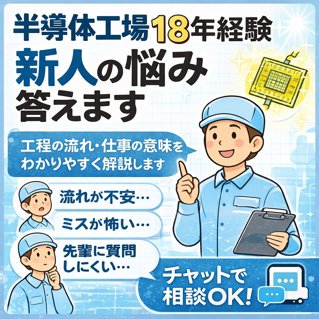 半導体後工程の流れを新人向けに説明しますます 工程の意味・仕事の流れを現場経験でわかりやすく説明します イメージ1