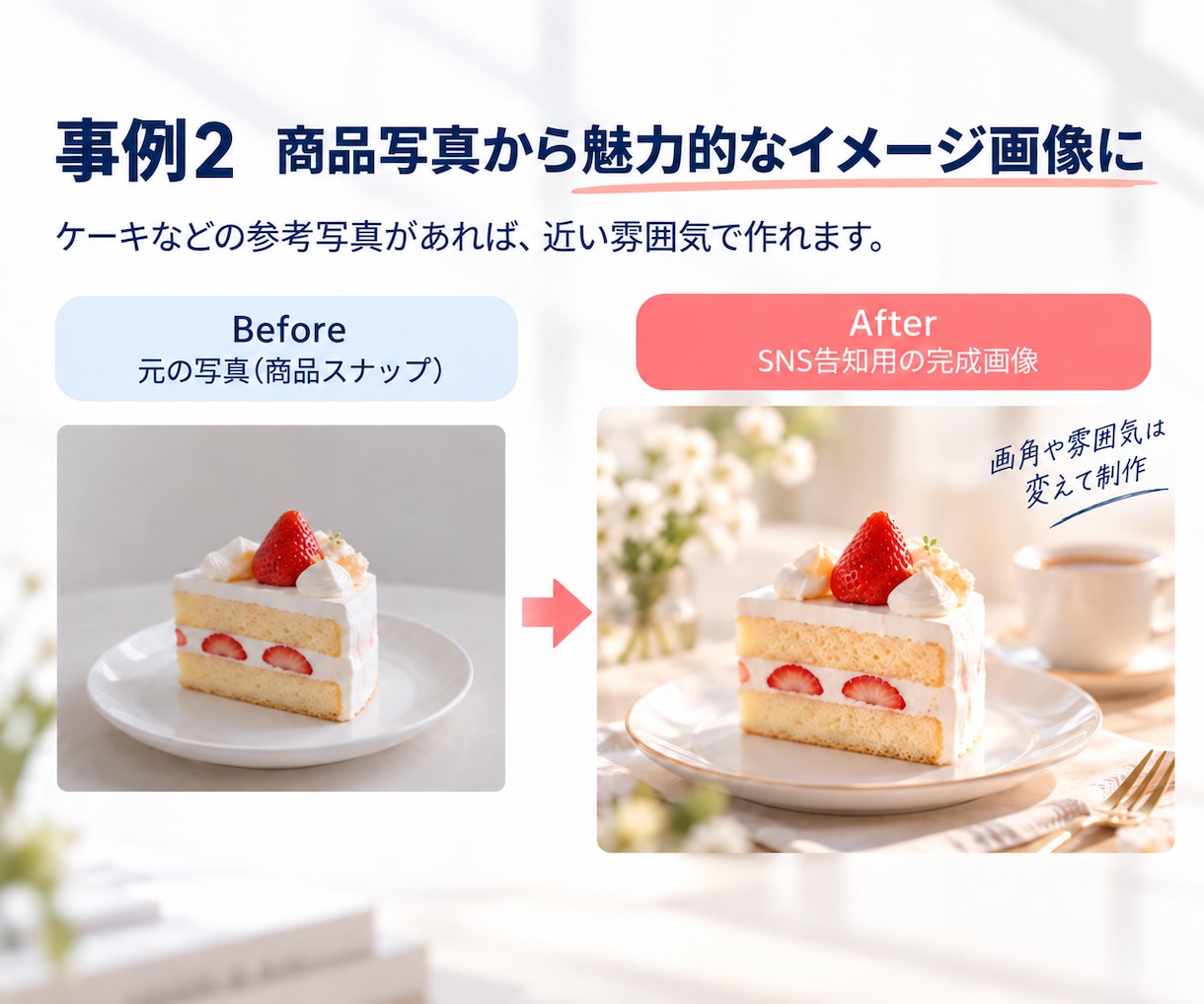 HPやSNSに使う写真風のAI画像を作ります 欲しい場面と構図に合わせて、掲載用の一枚を制作 イメージ5