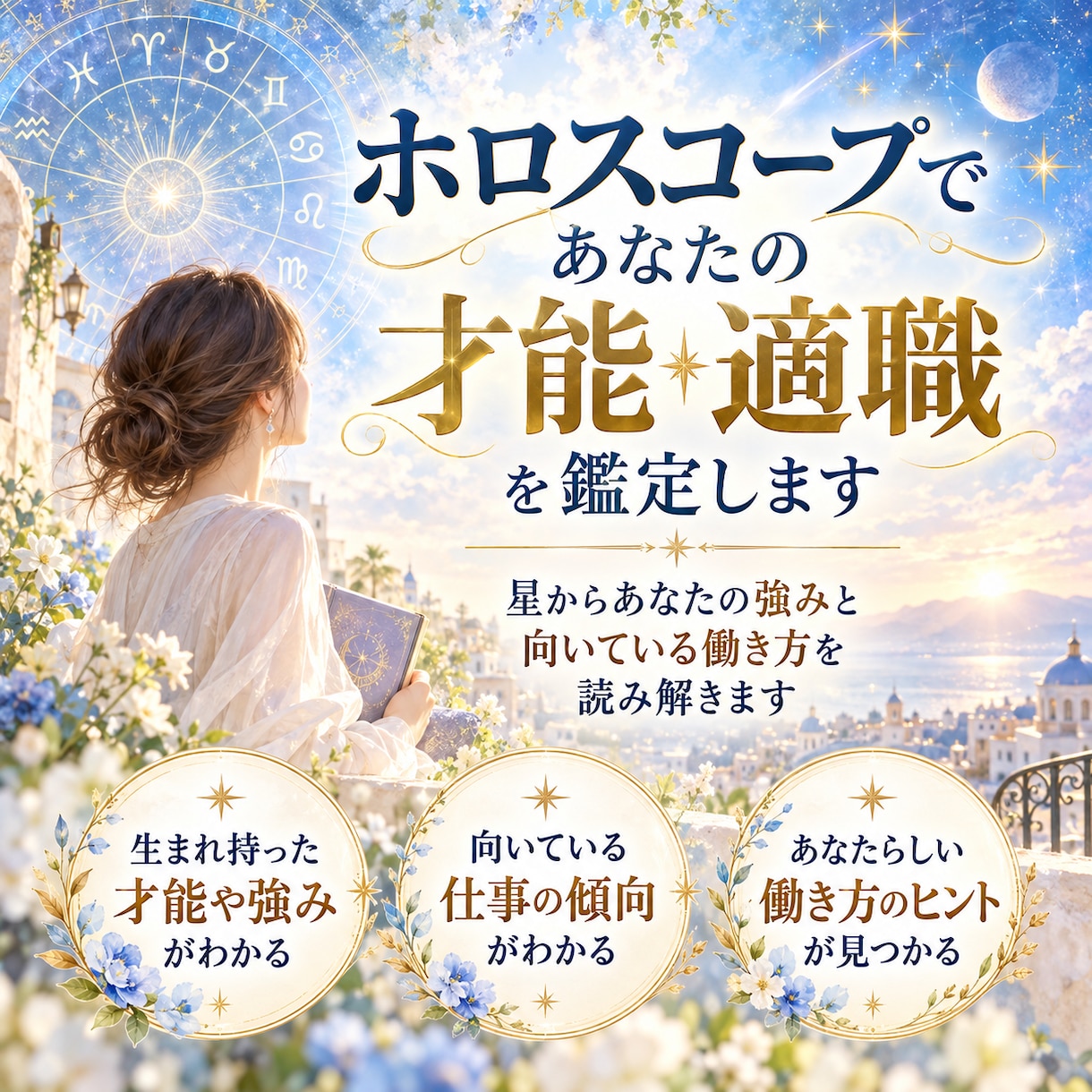 ホロスコープであなたの才能・適職を鑑定します 星からあなたの強みと向いている働き方を読み解きます イメージ1