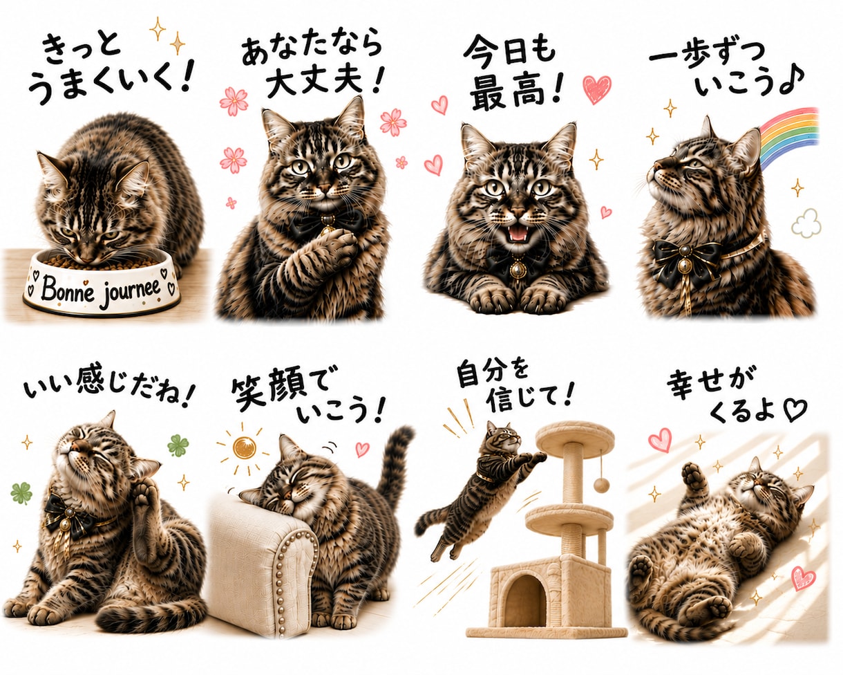 愛犬・愛猫の写真をLINEスタンプに♡します 写真1枚から♡可愛い8個のスタンプに♪ イメージ1