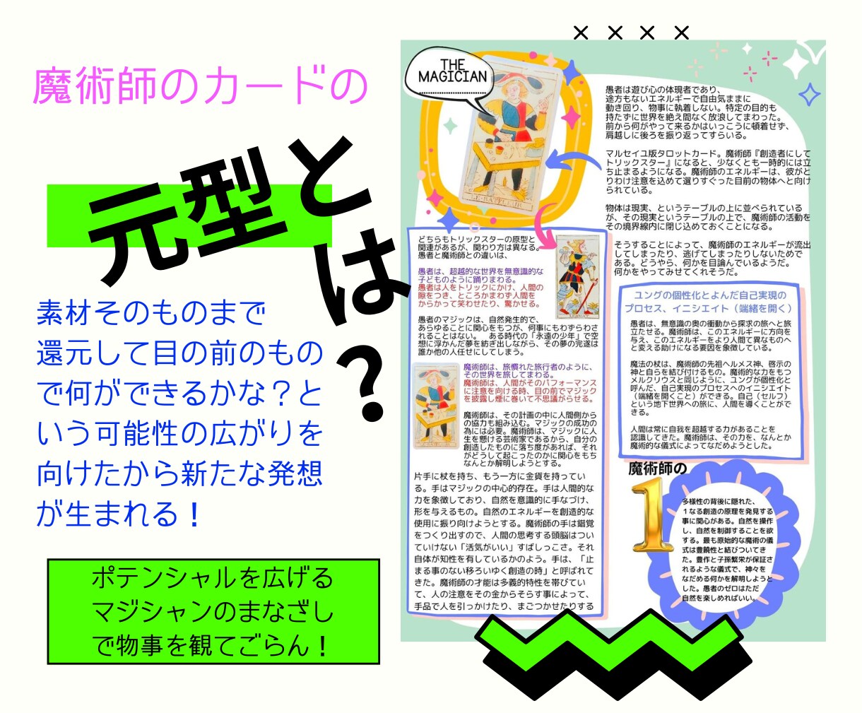タロットが投影の担い手となり元型にはたらきかけます 魂の成長を喚起させ真の自己と繋がるタロットの元型と出会う資料 イメージ1