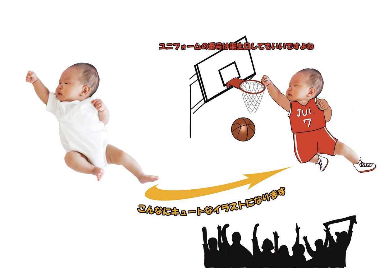 ほっこりする子供の写真を作成します イラストと写真をミックスさせた世界に1枚のオリジナル画像です イメージ3