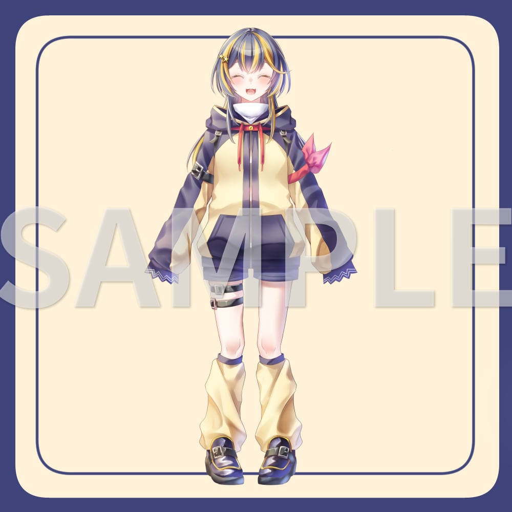 表情パーツ分け済パーカー少女立ち絵を販売します パーツを組み合わせて自由に表情差分を作れます イメージ2