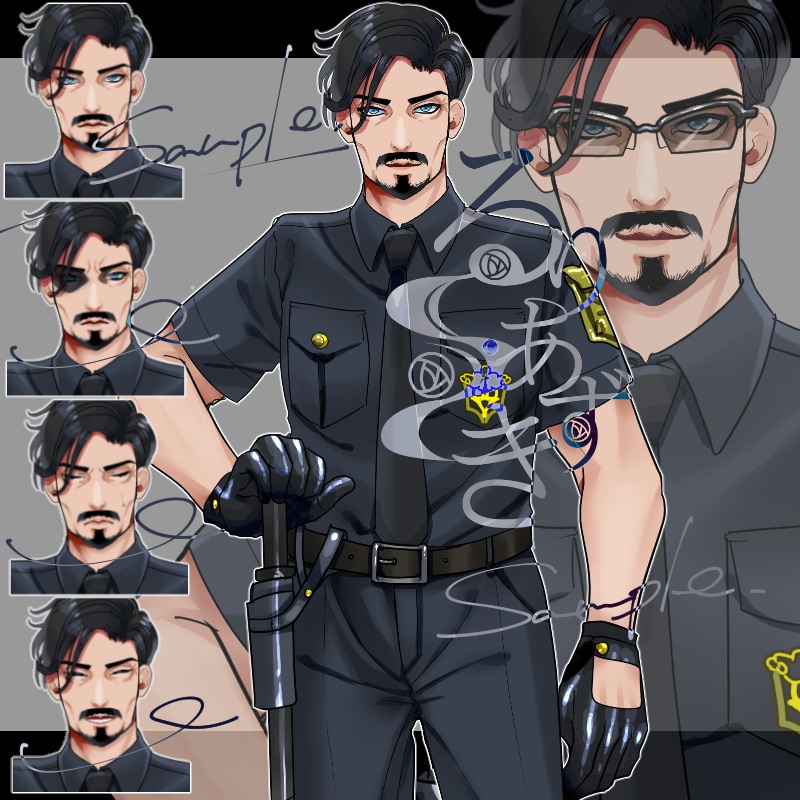 キャラクター立ち絵を表情３種付きで制作いたします イケオジ、壮年～10代後半の男性イラストぜひお任せください！ イメージ9