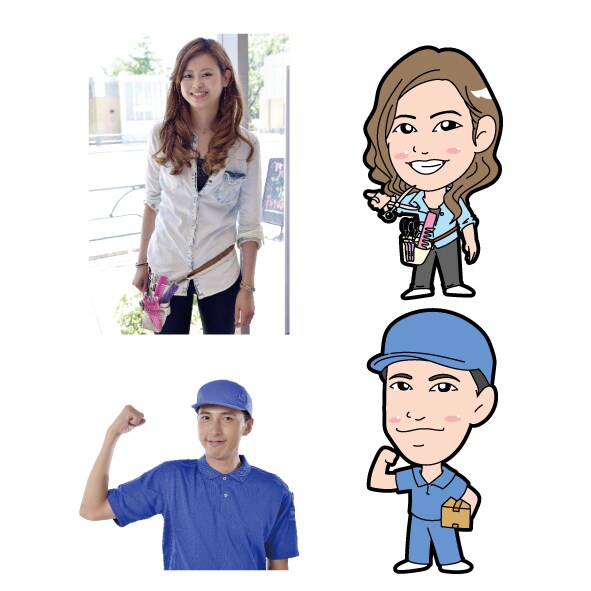写真からほんわか、かわいいシンプルな似顔絵描きます かわいくシンプルなイラストです イメージ5