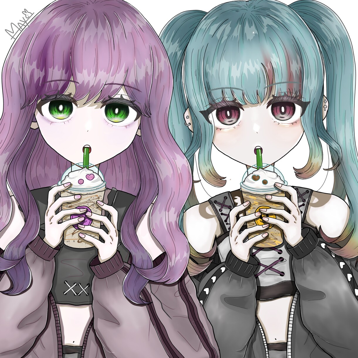 商用可◎背景つきイラストかきます 病みかわいい、ダークポップなイラストが得意です イメージ7