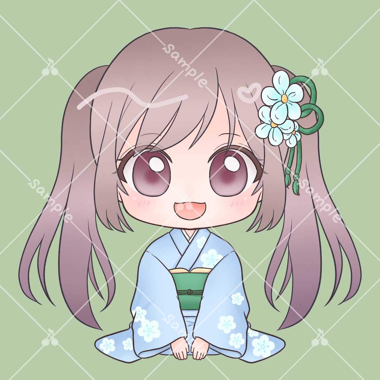 着物姿の可愛いアイコン描きます 量産型だからコスパ良し☆新年のご挨拶にいかがですか？ イメージ6