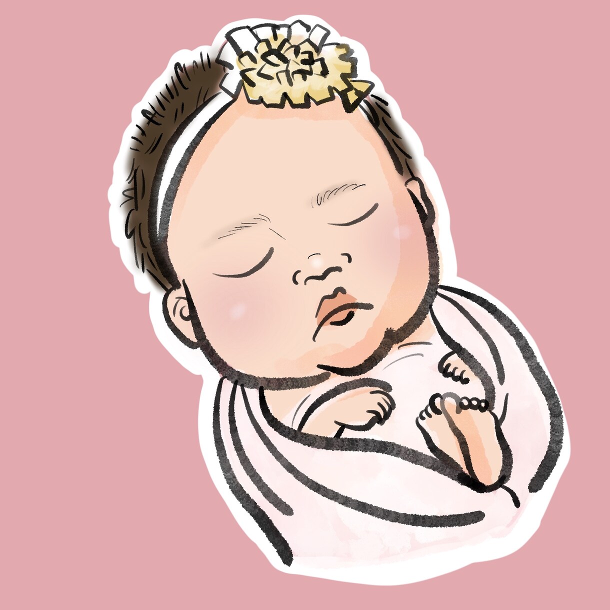 赤ちゃんの全身似顔絵元気にかきます SNSアイコンやプレゼントにおすすめ★データ納品（全身）です イメージ5