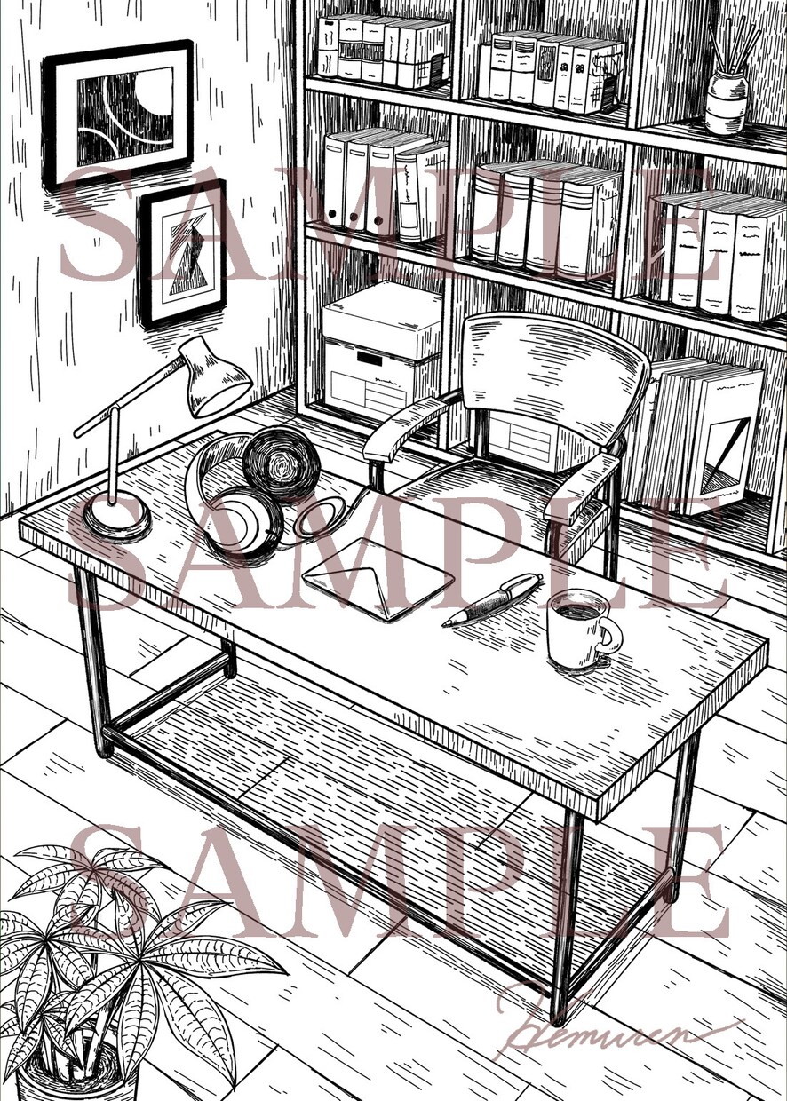 ペン画風の表紙、裏表紙お描きします 小説などのお話の扉にお使いください。 イメージ4