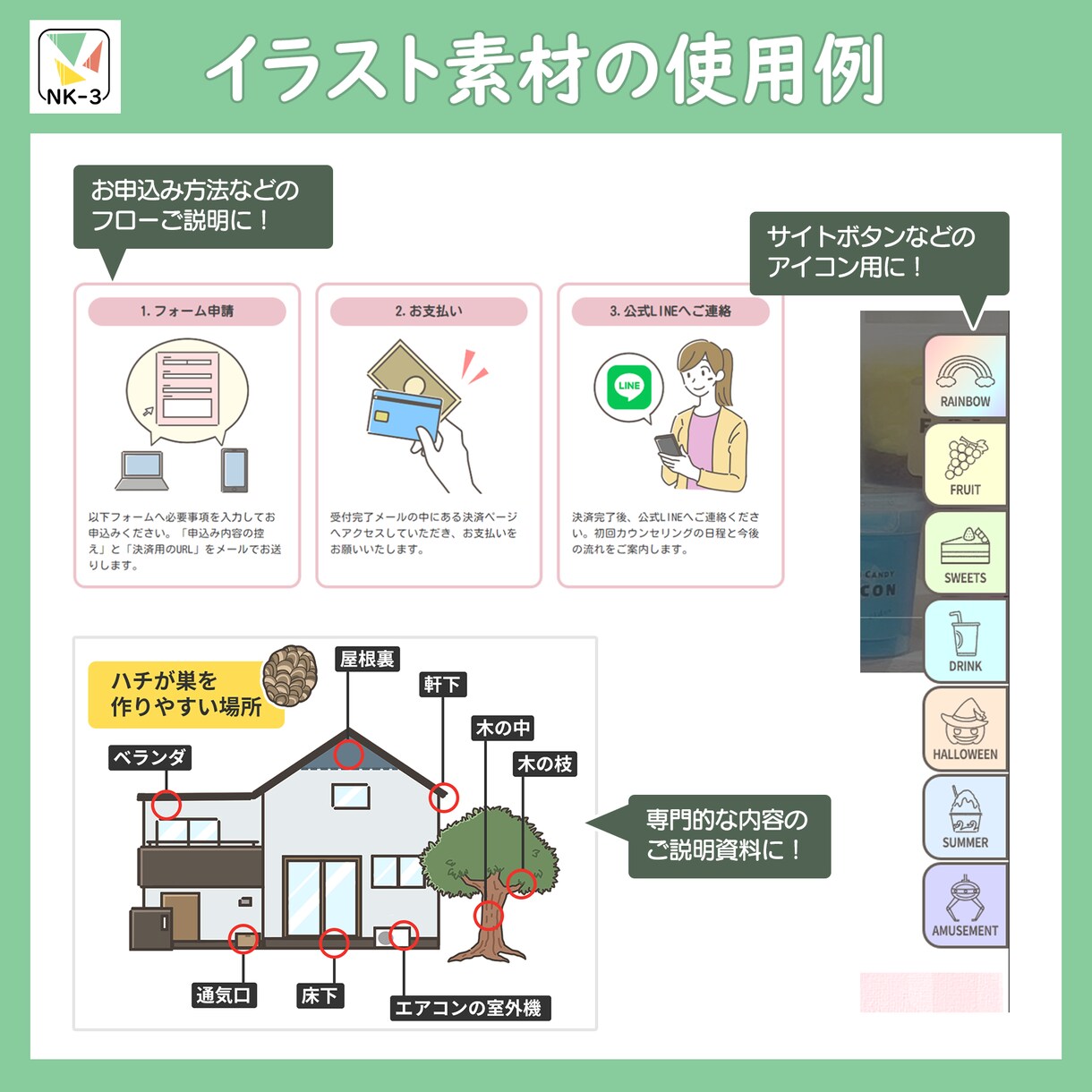 リクエストOK♪挿絵用イラスト素材を5点提供します 【商用利用OK】2種類の絵柄（ふんわり・ビジネス）選択可能♪ イメージ3