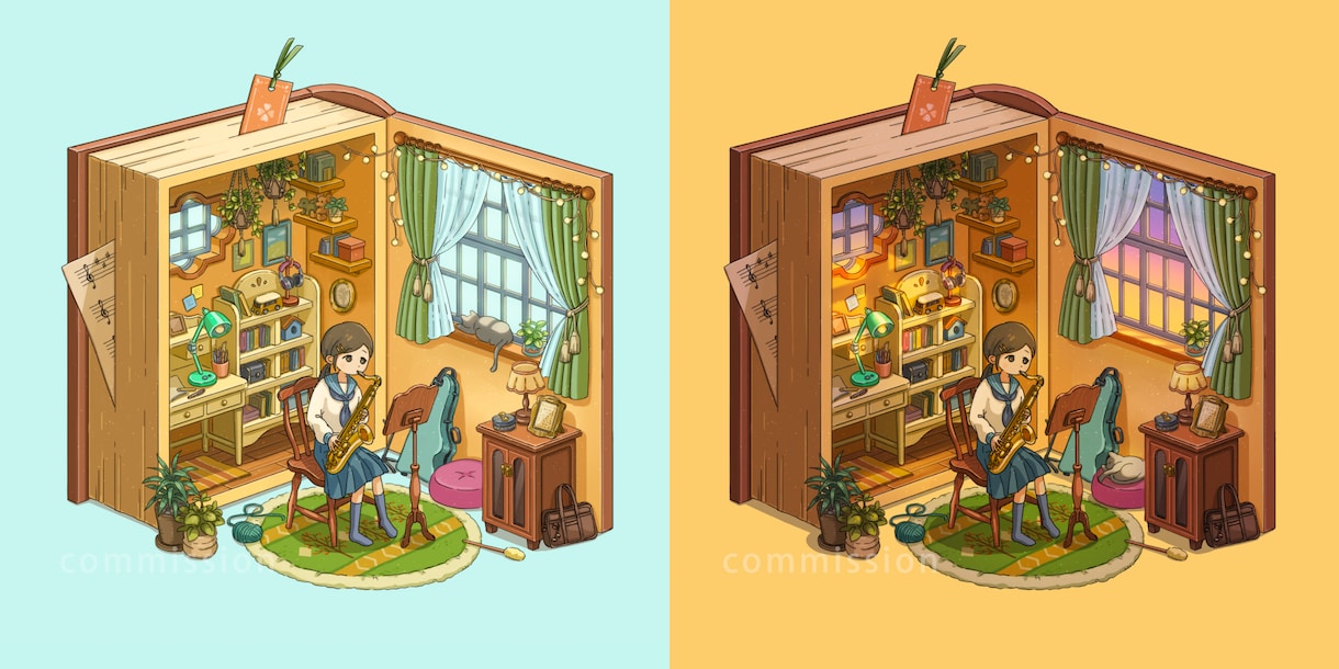 箱庭系イラスト、室内設定画など制作します 素材1点～全体マップまで対応します！ イメージ3