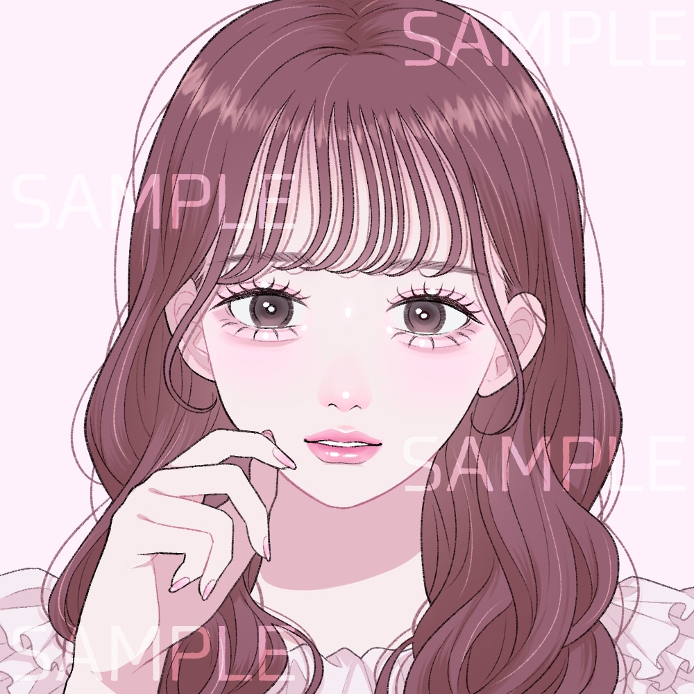商用可！メイクにこだわった可愛いアイコン描きます あなたのアイコンをキラキラ可愛くメイクアップ♡ イメージ5