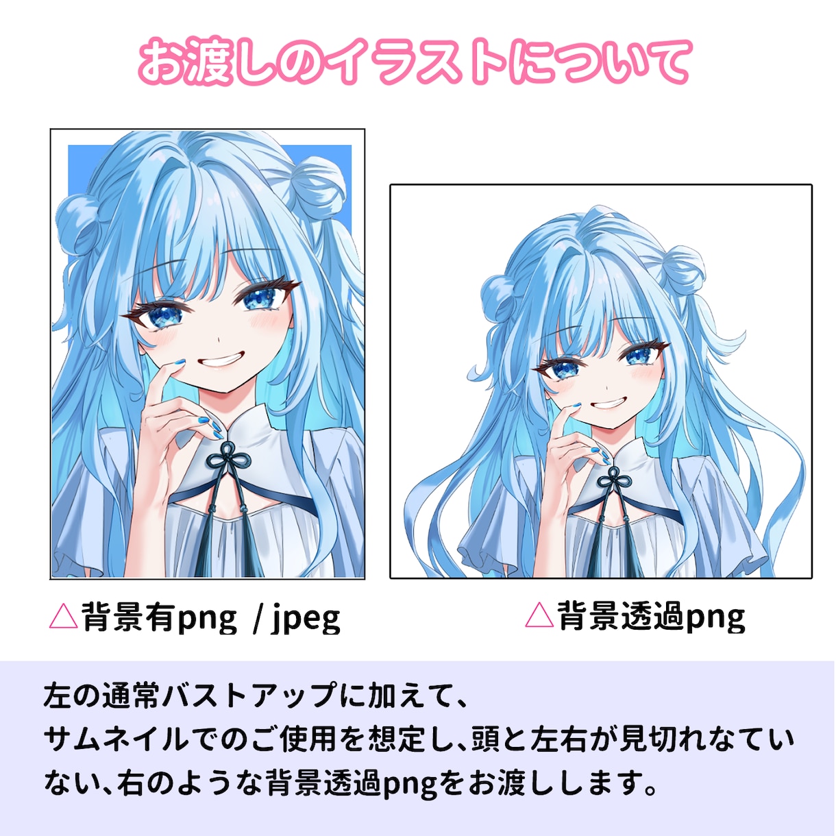 最短1～3日！バストアップイラストを制作します サムネ向き！テンプレ記入だけ！空欄はお任せOK！ イメージ5