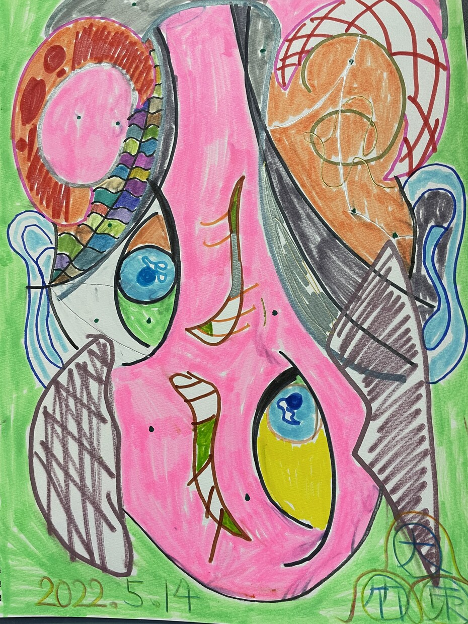 部屋に気軽に飾れます 線などは描かずに、一筆描きの、世界に一つしかない絵画 イメージ4