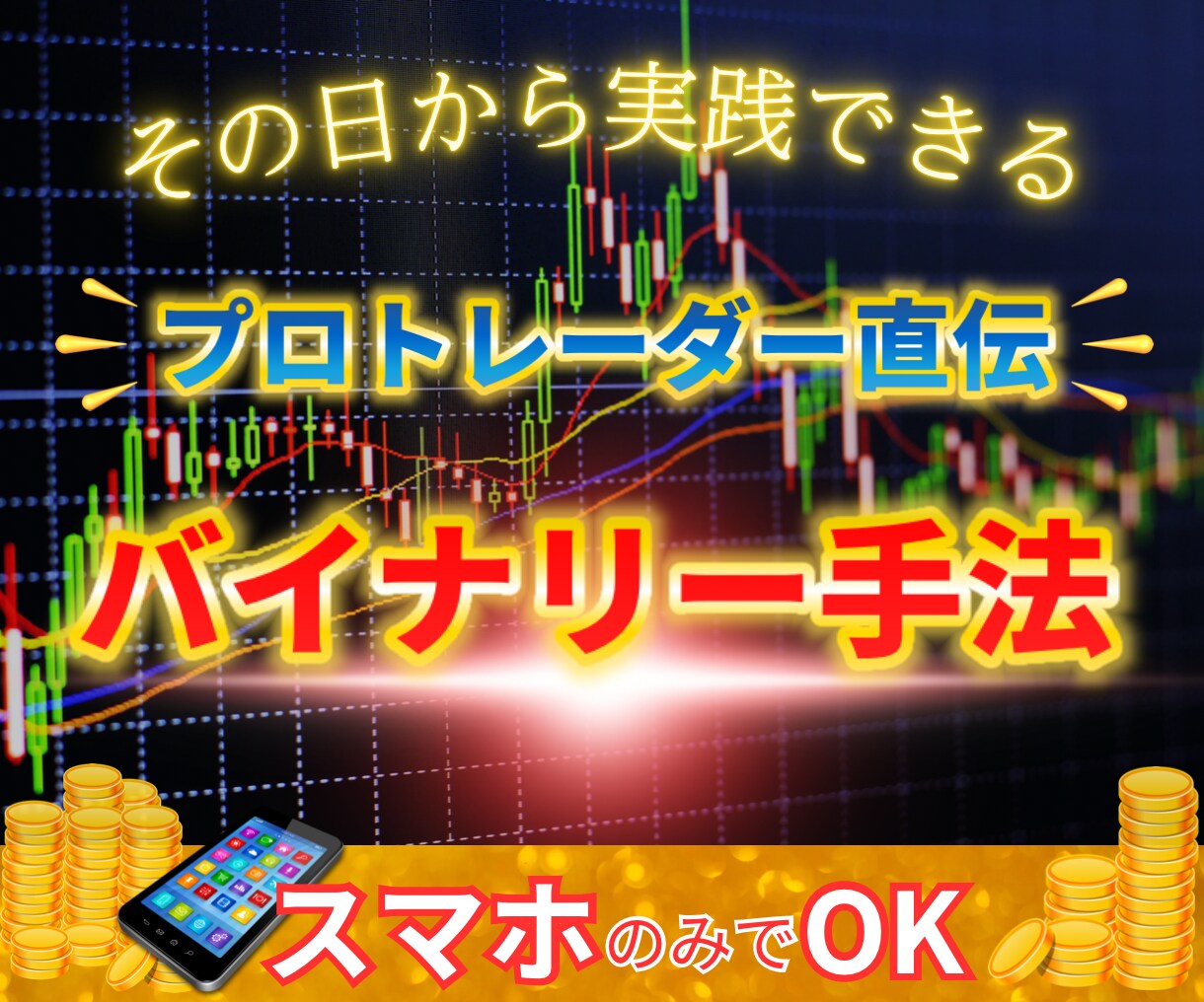 熟練投資家直伝・本物のバイナリー手法をお伝えします トレード未経験者でもその日からすぐに実践できるシンプル手法 イメージ1
