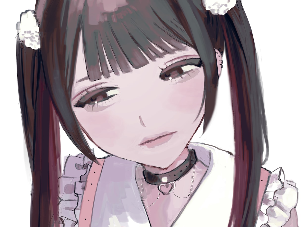 地雷系厚塗りイラスト(似顔絵◎)ます あなたの自撮りやキャラデザを写実・アニメ寄りに描きます イメージ3