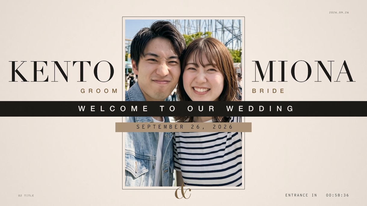スタイリッシュな結婚式オープニングムービー作ります シンプルなのに目を引く、会場の空気がガラッと変わる幕開けを！ イメージ1