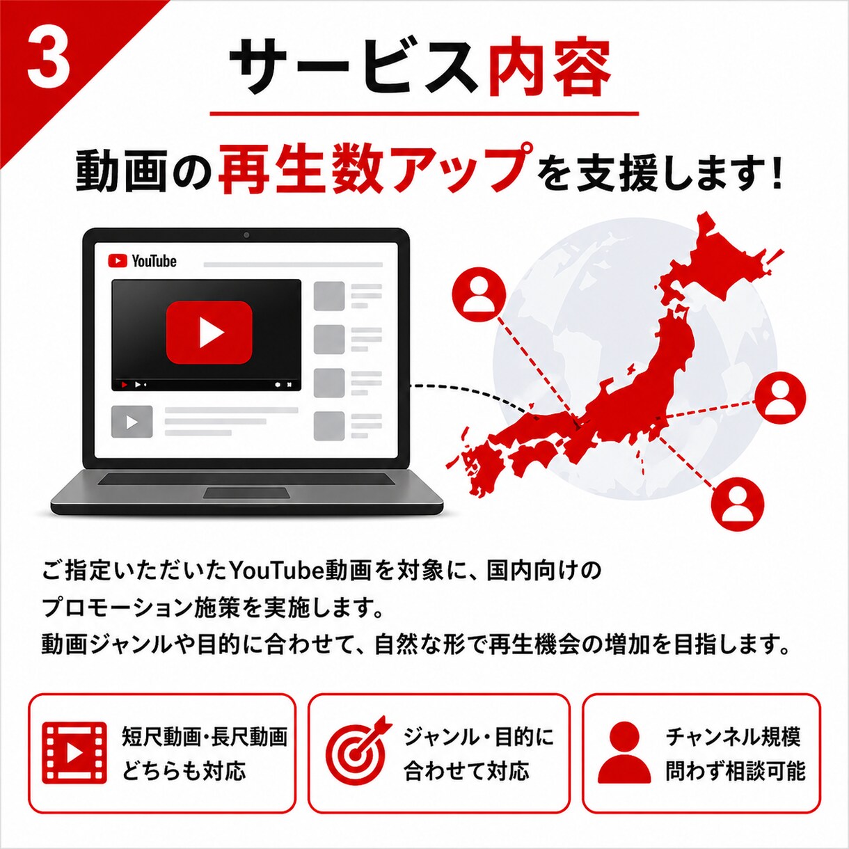 日本人の再生回数を増加させます 低価格、高品質でお届けします！ イメージ3